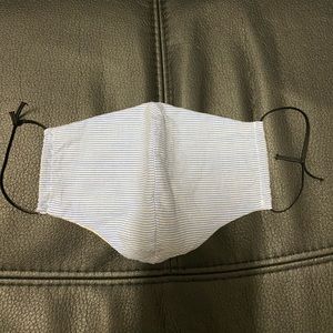 100% organic handmade reusable mask blue stripes